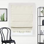 CHICOLOGY Cordless Roman Shades Modern Fabric Cascade Window Blind Treatment, 29" W X 64" H, Del Mar Moon Shell (Blackout)