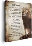 Kasluolo Motivational Canvas Wall Art Christian Lions Pictures for Wall Inspirational Lion Quotes - i Choose Painting Wall Décor for Bathroom Bedroom Office Framed Artwork 12x16 inch