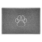 Nicoman Paw Embossed Shape Indoor Outdoor Dirt-Trapper Door Mat Washable Barrier Heavy Duty Doormat - (Watertight Rubber-Back, Large, Grey, 90 x 60cm)