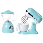 Constructive Playthings Set of 2 “My Kitchen” Series Blender and Mixer in a Blue Modern Design with Realistic Functions – Ages 3 Years & Older