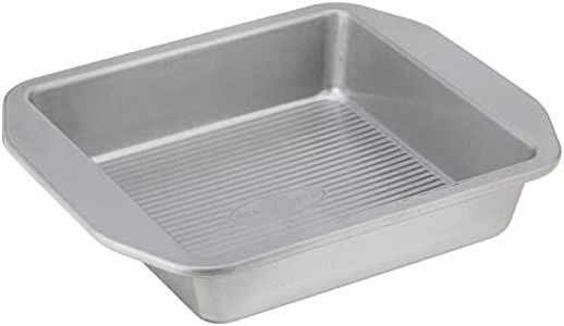 USA Pan 1120BW-3-ABC-1 American Bakeware Classics 8-Inch Square Cake and Brownie Pan, Aluminized Steel