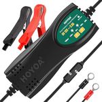 HOYOA 2.5Amp Fully Automatic Smart Charger-6V & 12V Battery Charger-Battery Maintainer-Trickle Charger Battery Desulfator