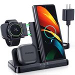 LK Wireless Charging Station Compatible for Samsung 3 in 1 Wireless Charger Compatible for Samsung S24 S23 Ultra S22 S21 S20 Plus Z Flip Fold 6/5/4/3,Galaxy Watch 7/6 Classic /5/5 Pro/4/3