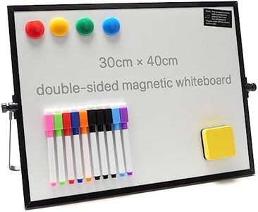 Biendo Magnetic Whiteboard Desktop Easel Double-Sided Dry Erase White Board with Stand 10 Magnetic Dry Erase Markers 4 Magnets, 1 Eraser (12" x 16")