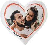 Personalised Plush Heart Shaped Pillow Cushion Gift with your Photo, Fluffy Fabric (35 x 40 cm) Print Image Gift for any Occasion (with filling) Plush Heart pillow [091]