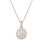 Lureme® Fashion Style Silver Tone Enamel Volleyball Pendant Necklace White Color (01003115)