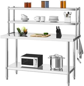 YITAHOME NSF Stainless Steel Table, 48" X 24" Work Table with Adjustable Undershelf, Metal Prep Table with 48" X 12" Shelf for Home Kitchen, Restaurant, Garage, Warehouse, and Outdoor