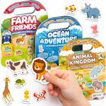 Reusable Sticker Books for Toddlers 1-3, Stickers for Toddlers 2-4 Years - Stickers for Kids Airplane Toys for Toddler 1-3, Toddler Travel Toys - Reusable Sticker Book Birthday Gifts for Boys Girls