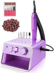 Beloving Electric Nail Drill Kit, Professional Nail Drill Machine for Acrylic Gel Nails, 20000 RPM Portable Electric Nail File for Manicure Pedicure, E file Nail Dremel Tools for Home Use, Purple