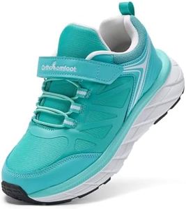 Boys Girls Kid Orthopedic Walking Shoes Arch Support: Comfortable Plantar Fasciitis Flat Feet Neuropathy Shoes, Supportive High Arch Leisure Vintage Flat Ankle Foot Pain Sneakers Celeste Little Kid 13