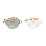 Creative Co-Op DA2320SET Set of 2 Brie Bakers with Wood Spreaders