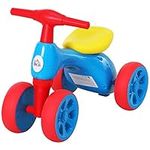 HOMCOM Baby Balance Bike Toddler for Aged 1.5-3 Years Training Walker Smooth Rubber Wheels Ride on Toy Storage Bin Gift for Boys Girls Blue Red