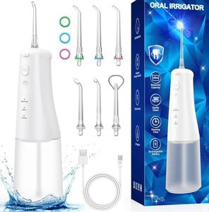 Jet Dentaire Hydropulseur Sans fil: Detartreur Dentaire pour un Nettoyage des Dents, 6 Embouts, Irrigateurs Oral Dentaire Rechargeable aves 310 ML, USB Chargé, Étanche IPX7