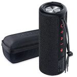 Xeneo X21 Portable Outdoor Wireless Bluetooth Speaker Waterproof with FM Radio, Micro SD Card Slot, AUX, TWS for Shower - Hard Travel Case Included