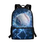 Showudesigns Water Baseball Book Bag for Boys 7-8 8-9 9-10 Secondary School Backpack Kids School Bag With Water Bottle Holder 17 Inch Children Backpacks Teenager Casual Daypack Rucksack