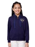 Alan Jones Clothing Girls Poly Cotton Hooded Neck Hooded Regular Sweatshirt (GL20-SW02-NAVY-15.16YRS_Navy_15Years-16Years)