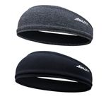 Boldfit Head Band for Man Sports Head Bandana for Men & Women Gym Hair Band for Men Workout, Running - Breathable, Non-Slip & Quick Drying Head Bands for Long Hair (Set of 2 (Black, Black Melange))