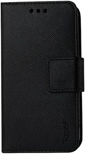 Reiko Wallet Case 3-in-1 Leather Case Cover Pouches with Stand Function for G F70 4G LTE D315 Flip - Retail Packaging - Black