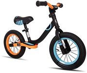 KOOKIDO® Sport Balance Bike with Real AIR Tires, Kids Bike with a Damping Mechanism, 12 inch No Pedal Bike, 12" Bike for Kids Ages 3-6 (Black & Orange)