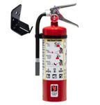 Fire Extinguisher, 5 lb. ABC Multi-Purpose Dry Chemical - Wall Hook Included - Ideal for Home, Cottage, Trailer, Basement and Anywhere Else