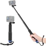 Extendable Selfie Stick for GoPro, (New Upgrade)7-19 Inch Waterproof Hand Grip Compatible with GoPro Hero 12/11/10/9/8/7/Max, Insta360, DJI Osmo Action, Akaso and Other Action Cameras