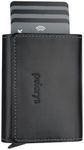 pularys Mini Eco - Leather Wallet BOSTON - RFID blocking - Size 7.5 x 9.5 x 2.5 cm - Space for 10 Cards with Large Note Compartment - Snap Fastener - For Men and Women, black, Small, Classic