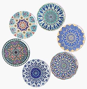 Bohoria® Premium Design Dessous de Verre Soucoupe Café Thé Cadeau Verre Boho Orient Mandala Orient (Boho)