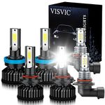 VISVIC Fit for Ford F-150 (2015-2020) LED Headlight Bulbs 9005+H11 High/Low Beam + 9140 LED Fog Light Bulbs Headlight Conversion Kit 6500K Fast Installation，Pack of 6