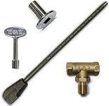 Midwest Hearth Universal Log Lighter Kit with Burner Pipe Straight Ball Valve Chrome Key and Floorplate (Natural Gas)