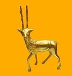 MVs Madh Ventures Brass Deer Set Statue for Home Decor | Idol for Vastu & Fengshui Remedies | Wild Animal Collections,Collectibles Items,Handcrafted Deer Showpiece | Weight: 600gm