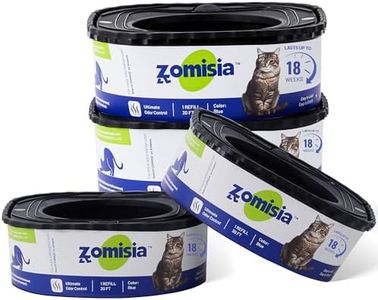 ZOMISIA 4 Pack Cat Litter Refill Bags, Non-See-Through Jumbo 120FT Cartridge Refill Total Up to Over 16 Months Per Cat for Odor Control, Compatible with Genie Standard, Plus