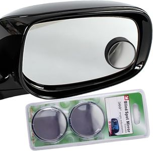 KEWAYO 2 Pack Automotive Blind Spot Mirrors, Small Round Convex Adjustable 360°Rotate Wide Angle Car Rear View Mirror for All Universal Vehicles Car Fit Stick-on Design