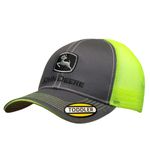 John Deere Toddler Kids Neon Mesh Back Cap-Charcoal-Os
