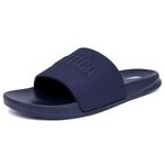 Nautica Men's Open Toe Slide Sandals - Comfortable Indoor & Outdoor Shower Slippers, Navy-lasal, 7