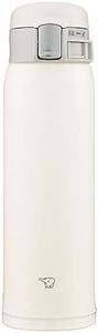 Zojirushi SM-SF48-WM Water Bottle, Direct Drinking, One-Touch Opening, Stainless Steel Mug, 16.2 fl oz (480 ml), Pale White