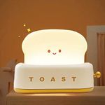 ipalmay Cute Toast Bread Kids Night Light,Toaster Decorative Table Lamp,Child Room Funny nightlight Decor Bedroom Decorations for Baby Birthday Gifts(Yellow Toast)