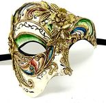 STORM BUY Steampunk Vintage Phantom Costume Venetian mask Masquerade Mask Halloween Mardi Gras Cosplay Party Masque (Gold)