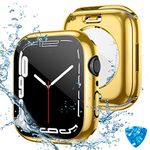 Tensea (2 in 1) for Waterproof Apple Watch Screen Protector Case Series 9 8 7 41mm Accessories, iWatch Protective PC Face Cover Built-in Tempered Glass Film, Front and Back Bumper for Women Men, 41 mm