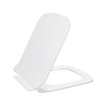 TAXAN Plastic Toilet Seat Cover with Soft Close Mechanism - U-Shape Commode Seat Cover – with Sleek Design & Easy Installation with Installation Kit (45cm x 34cm, White)