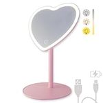 MYKALA Pink Heart Mirror with Light