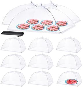 HOMKULA Food Covers for Outside - 3 Extra Large (40 x 25 in) & 9 Large (17 x 17 in) Food Tents/Food Covers for Outdoors Mesh Screen, Picnic Pool Party Supplies, Pop-Up and Collapsible