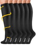 CAMBIVO Compression Socks Men 3 Pairs, 20-30 mmHg Flight Socks for Men Women Black Stockings for Ankle/Calf Support, Running, Flying, Pregnancy & Maternity, Airplane Travel Essentials