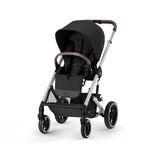 Cybex Balios S Lux 2 Stroller - Front or Parent Facing Seat, All-Terrain Wheels and Front Wheel Suspension, One-Pull Harness, One-Hand Fold, Extra Large Storage Basket - Silver Frame/Moon Black Seat