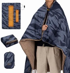 BougeRV 12V Heated Blanket, Portable Electric Blanket for Camping, Blue