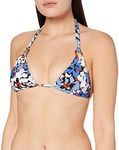 Seafolly Women's Slide Triangle Bikini Top Swimsuit with Ring Detail, Thrift Shop Mediterranean Blue, 14