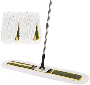 CLEANHOME 36" Commercial Dust Mop for Hardwood Floors, Tile, Laminate & Concrete - Heavy Duty Industrial Mop with Telescopic Handle, 2 Washable Microfiber Pads, Cleaning for Home, Warehouse, Office