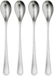Robert Welch RW2 Satin Long Handled Spoon, Set of 4. Suitable for Latte, jam and ice Cream. Made from Stainless Steel. Dishwasher Safe.