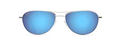 Maui Jim Unisex Baby Beach Sunglasses, Silver/Blue Hawaii Polarized, One Size Men