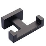 Double Bathroom Towel Hook Black: iVIGA Matte Black Towel Holder Modern- Heavy Duty Robe Hooks for Wall - Stainless Steel Shower Towel Hanger