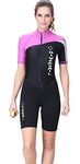 DIVE&SAIL Women's UV Protection Wetsuits 1.5mm Neoprene Thermal Diving Surfing Suit Fast Dry One Piece Swimmsuit M Purple